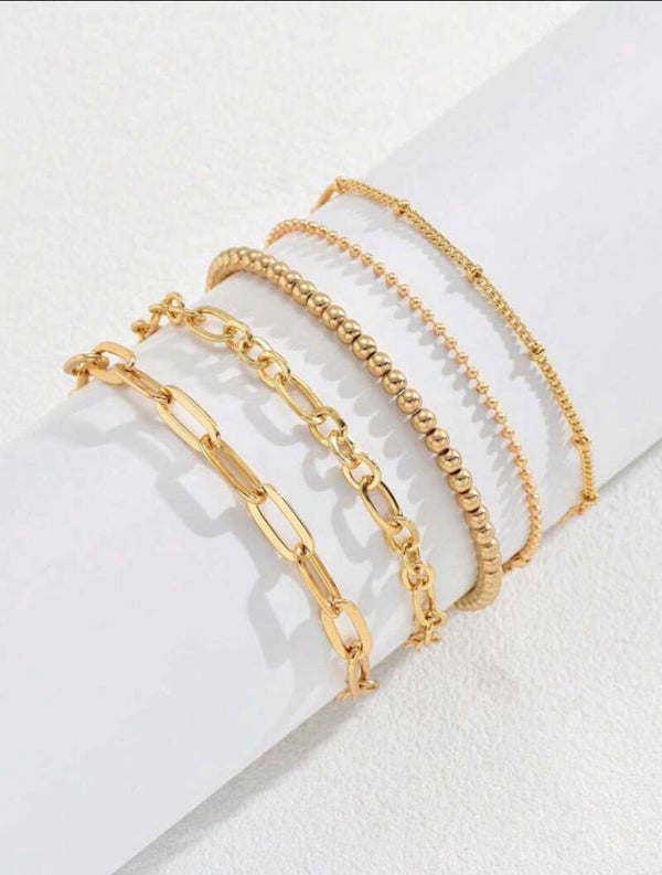 Stackable Chain Bracelet Set