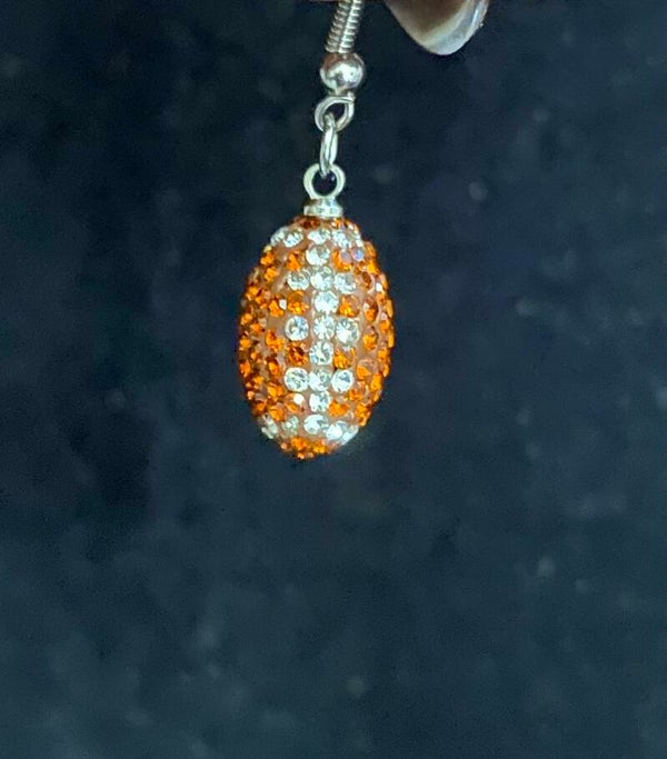 Gem Football Earrings