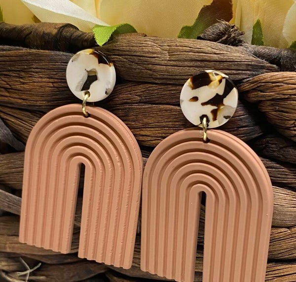 Nude Tortoiseshell Earrings