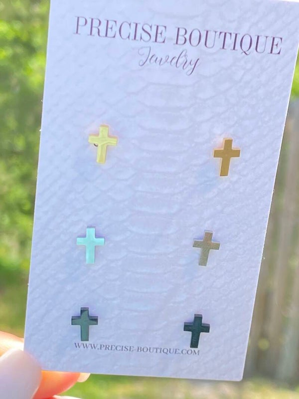 Trio Cross Studs