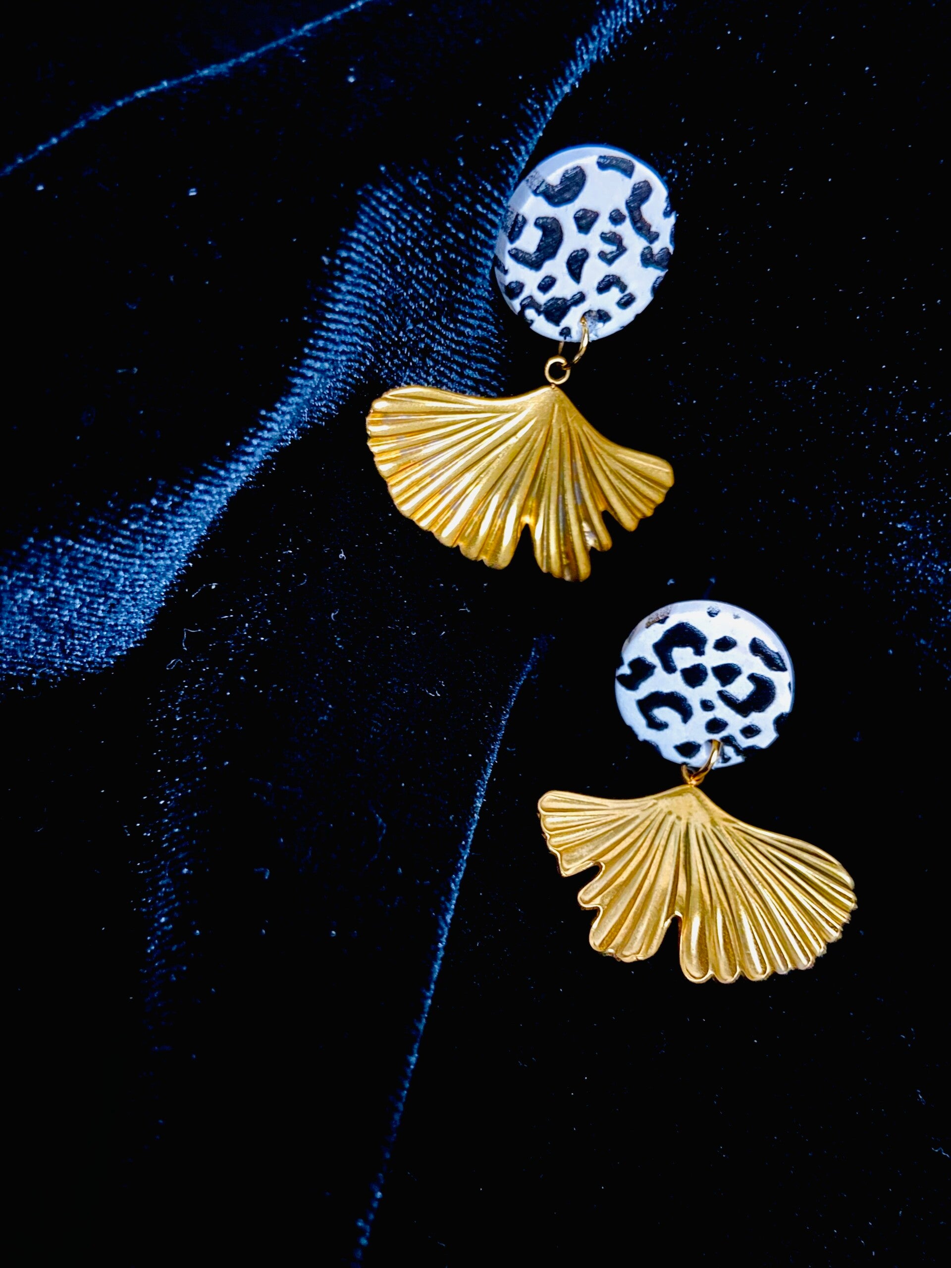 Leopard Leaf Earrings