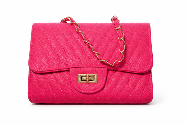 Fuchsia kleine tas met handvat