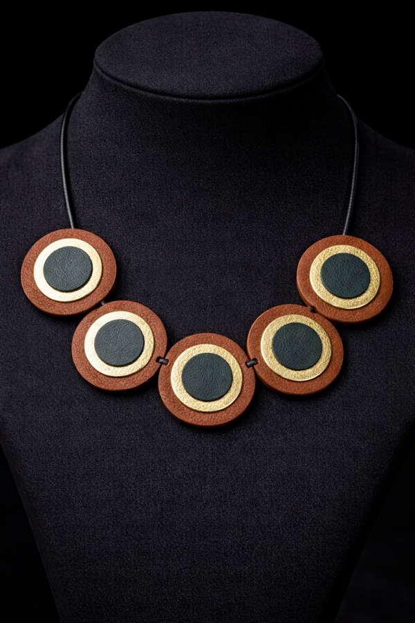 Statement ketting van echt leer – modern & luxe