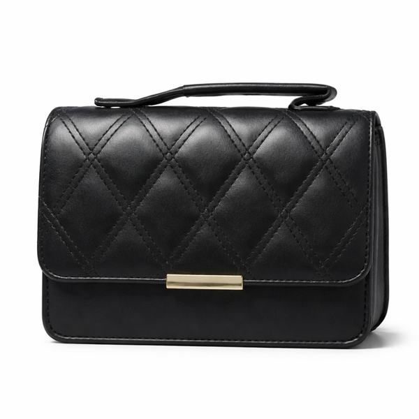 Zwarte kleine tas met handvat en portemonnee