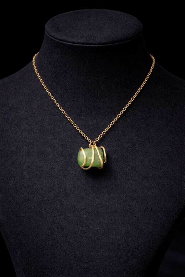 Ketting met groene aventurijn hanger – natuurlijke elegantie