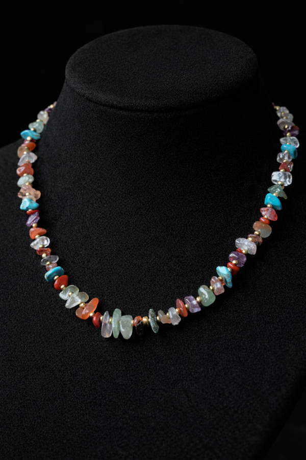 Multicolor natuursteen ketting met hematiet – Luxe & kleurrijk