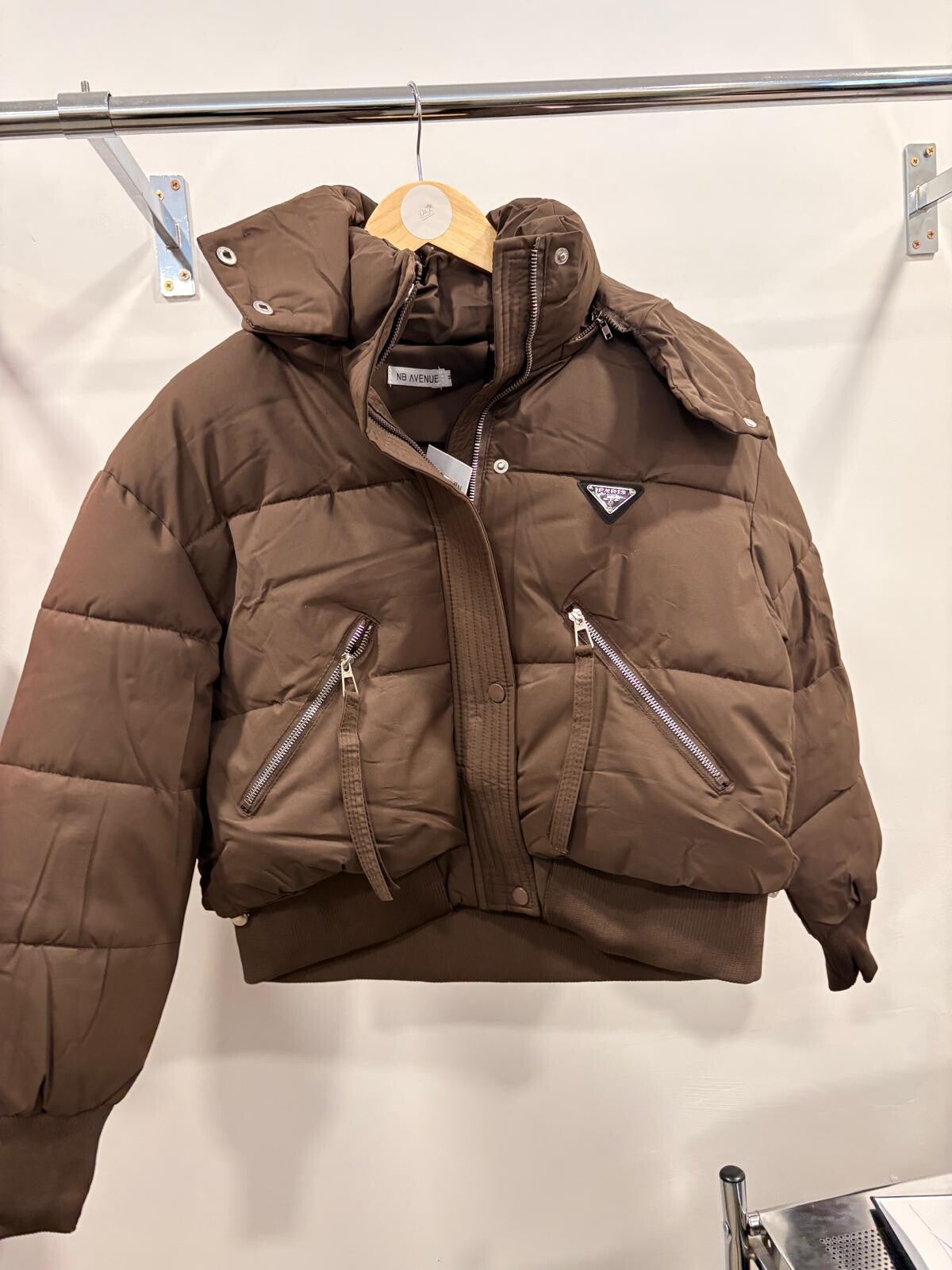 CHOCOLATE BROWN PADDED JACKET