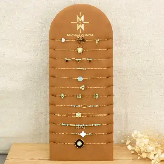 Dames armband van staal en natuurlijke steentjes