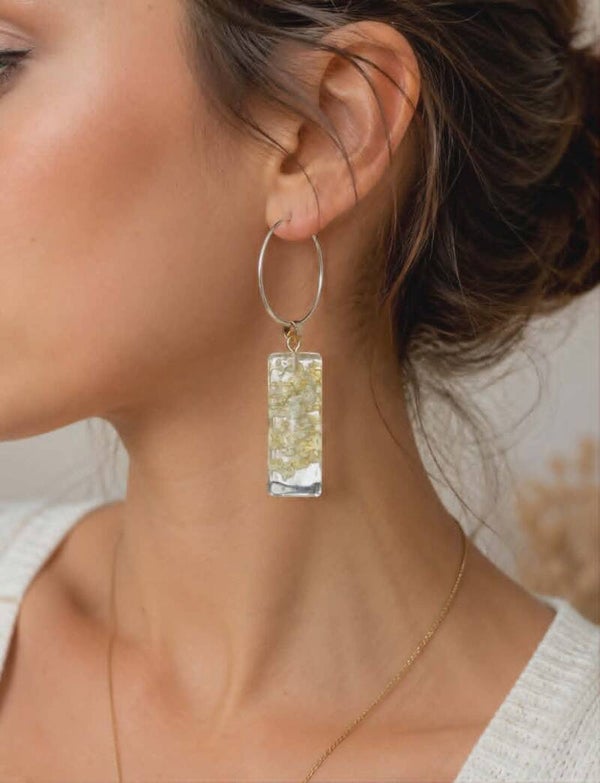 boucle d'oreilles boule de neige