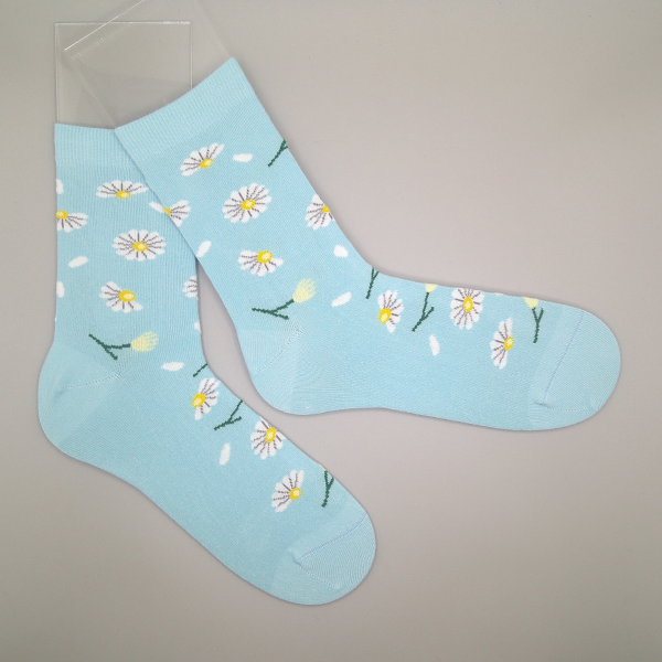 Chaussettes Marguerite bleutées