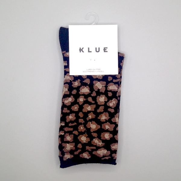 Chaussettes Paillettes Léopard Noires