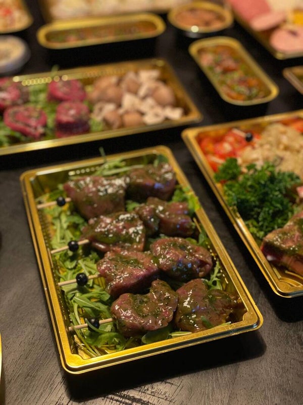 Gourmetschotel vlees met ossenhaasspiezen