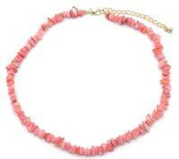 RVS halsketting roze