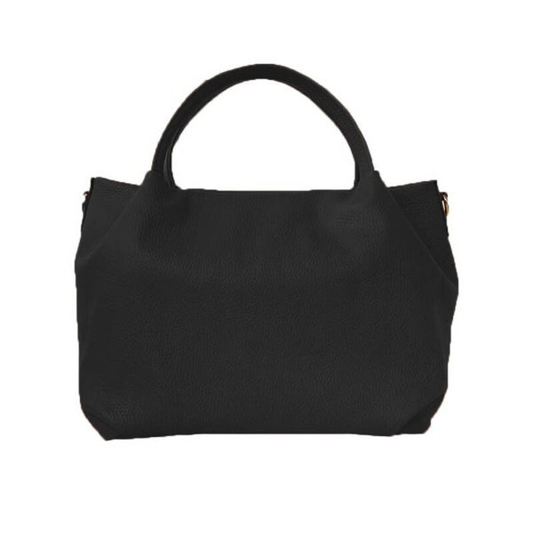 Dubbele handvat handtas in soepel leder