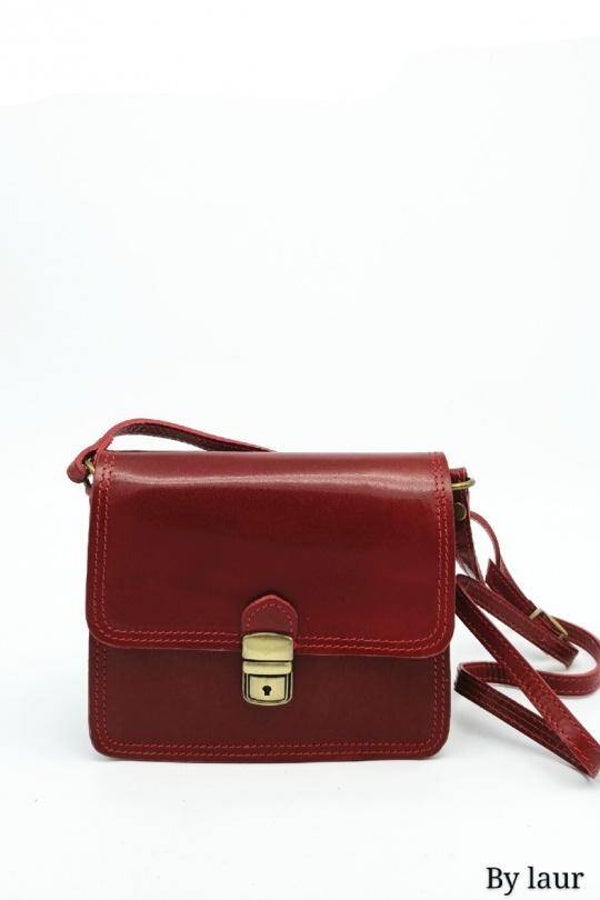 Donkerrode glad lederen handtas