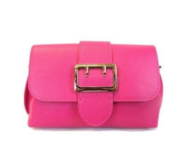 Pink leather mini handtas