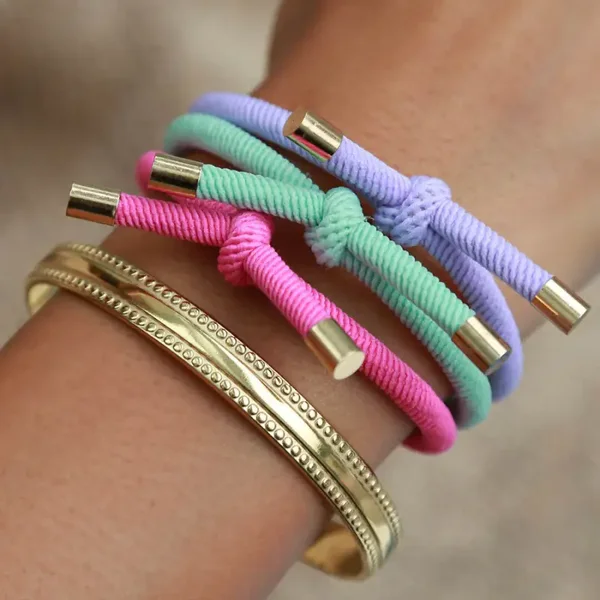 Armbanden By LOVE IBIZA  SET KNOTS BUBBLEGUM