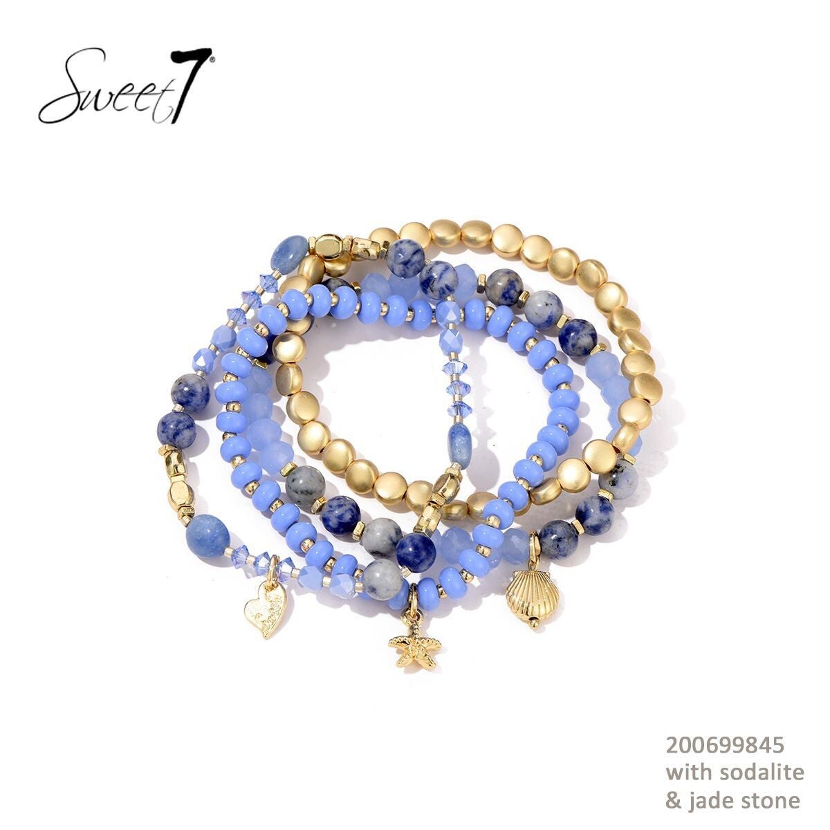 Sweet7 setje armband jade-agaat