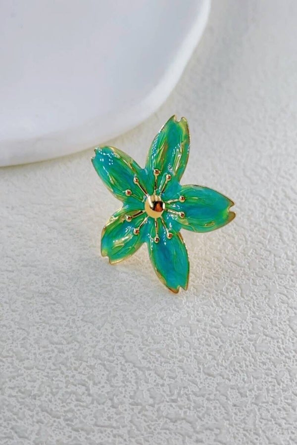 Ella ring turquoise bloem