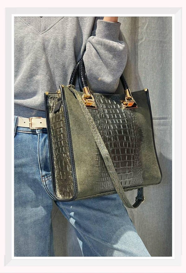 Z&Z slangenprint tas groen