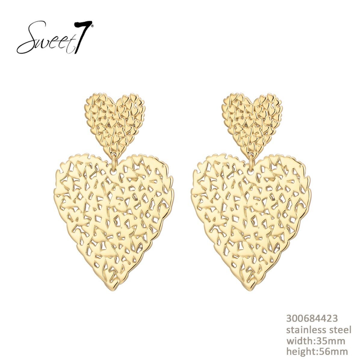 Sweet7 oorbellen hartjes