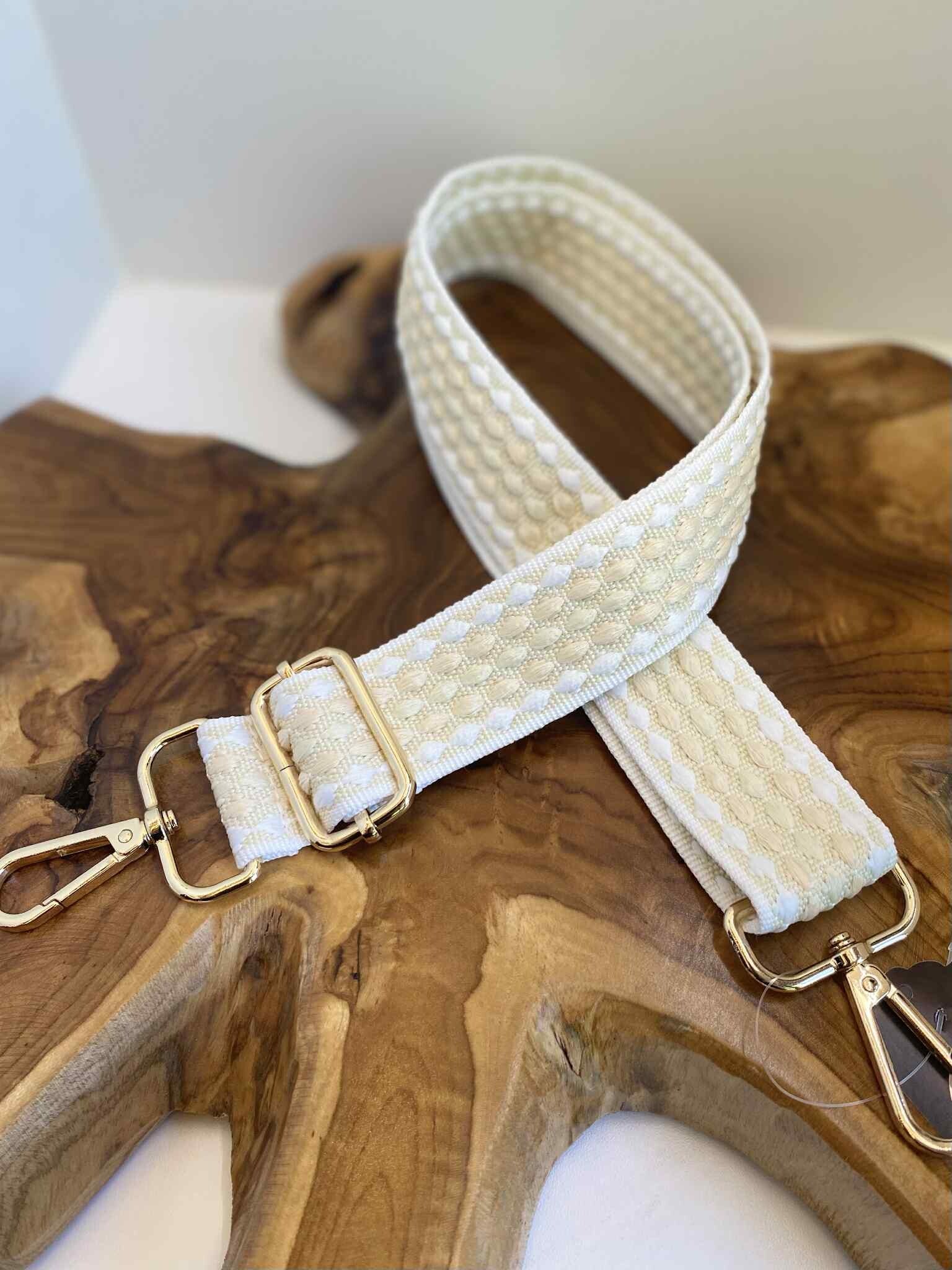 Draagriem wit-beige verguld