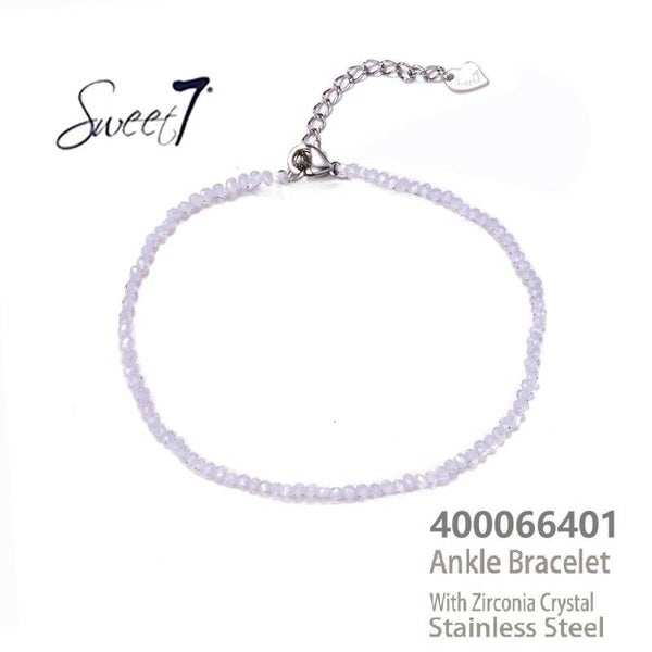 Sweet7 enkelbandje met Zirconia Crystal paars