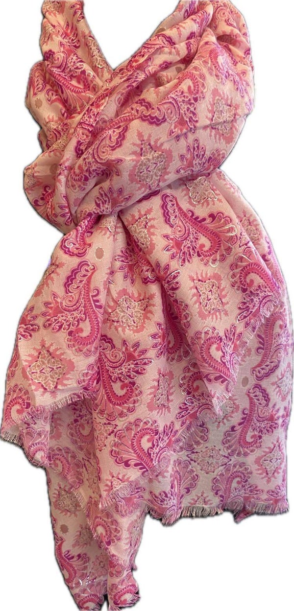 Roze sjaal met print