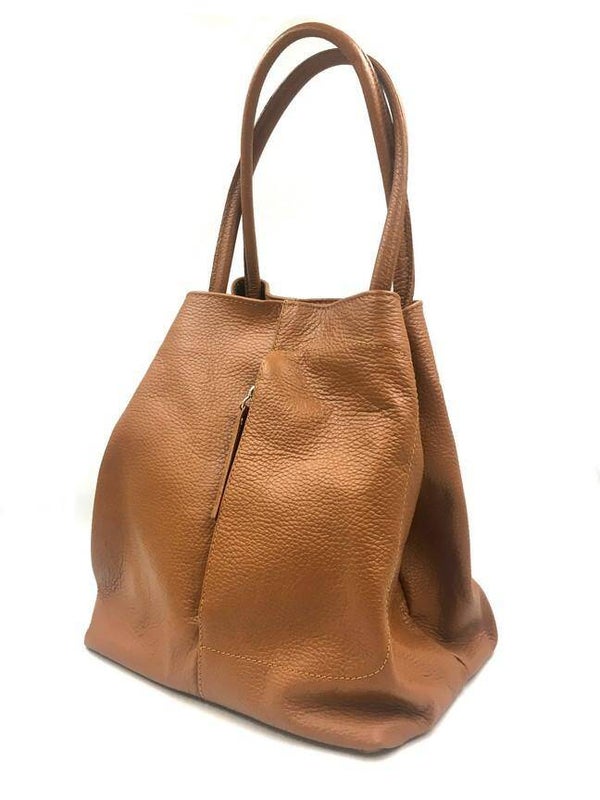 Manon lederen handtas cognac (Lommy_W)