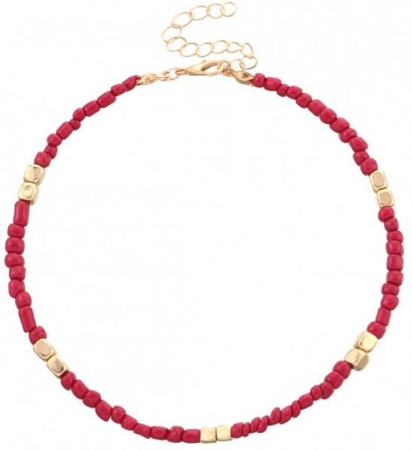 Enkelbandje rode glaskralen