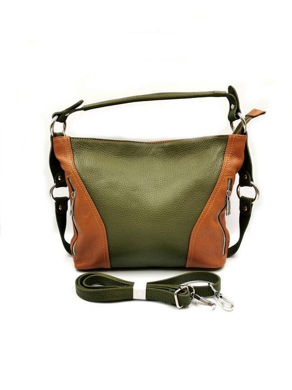 Lommy-W Trendy tweekleurige lederen handtas