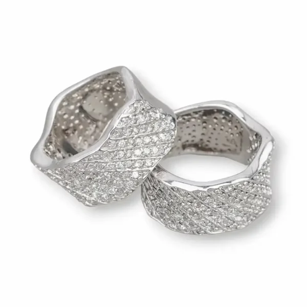925Zilveren ring 102 met zirkonen maat 8