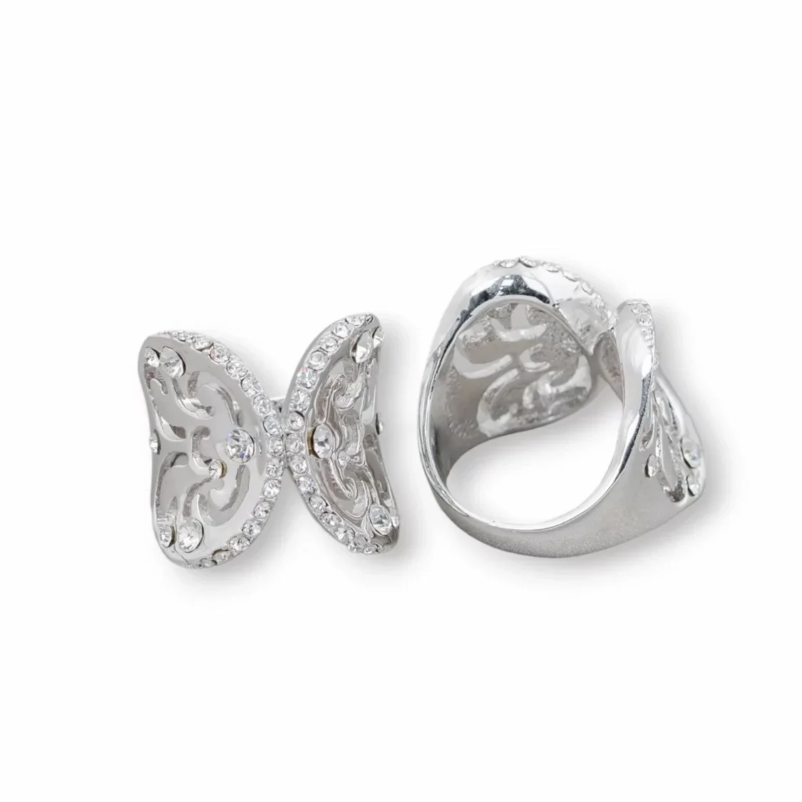 Bronzen ring zirconen  21mm Papillon