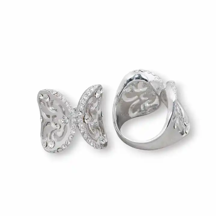 Bronzen ring zirconen  21mm Papillon