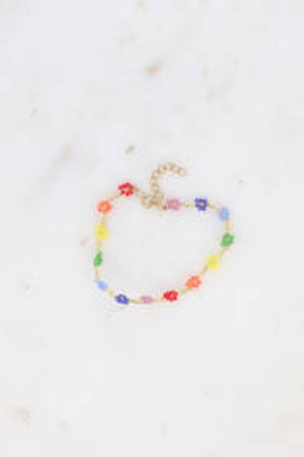 Bohm Paris armband regenboog bloemetjes kids