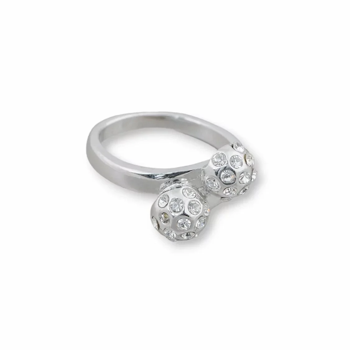 Bronzen ring met zirkoon 12x15mm duo bol