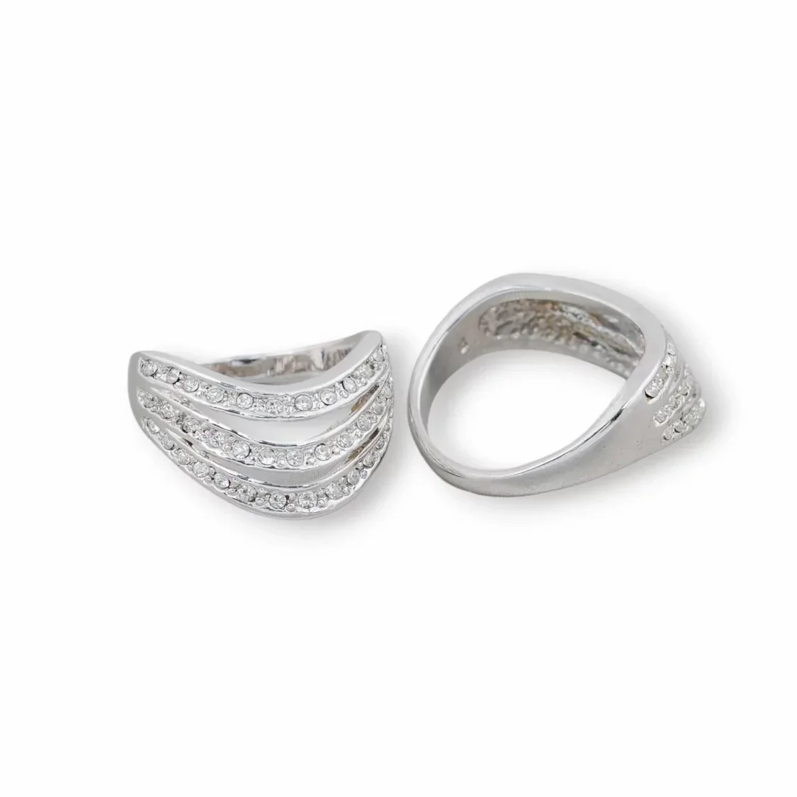 Bronzen ring met zirkoon 12x20mm