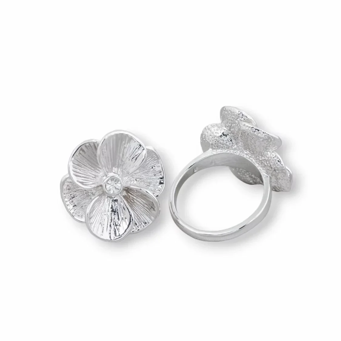 Bronzen ring met zirkoon 23 mm bloem