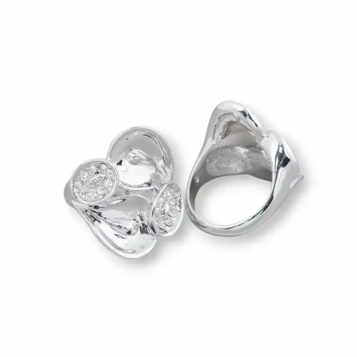 Bronzen ring met zirkoon 23x26mm