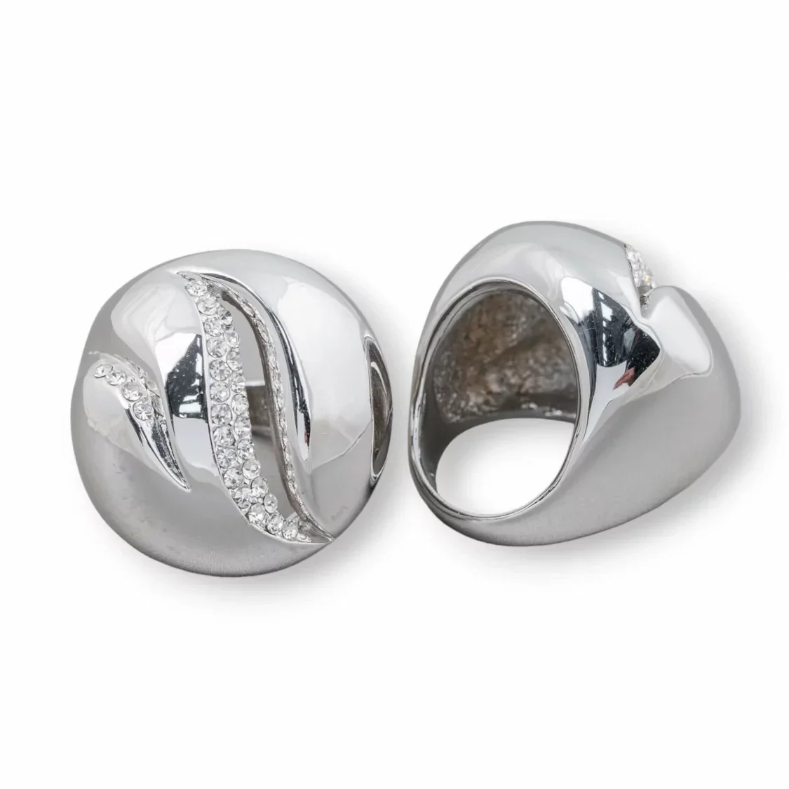 Bronzen ring 28mm zirkonen