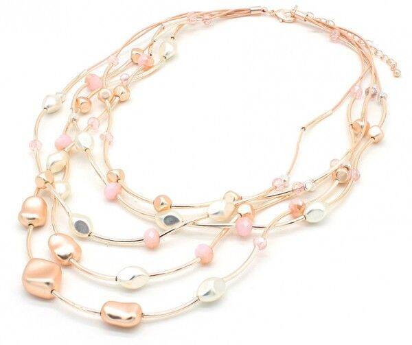 Roze parelmoer lagen ketting