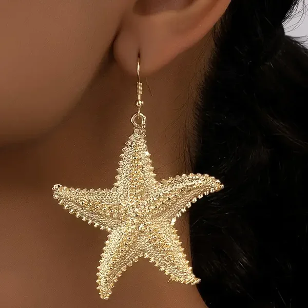 Vergulde zeester oorbellen