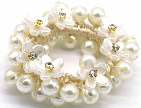 Hair Elastic Pearls flowers