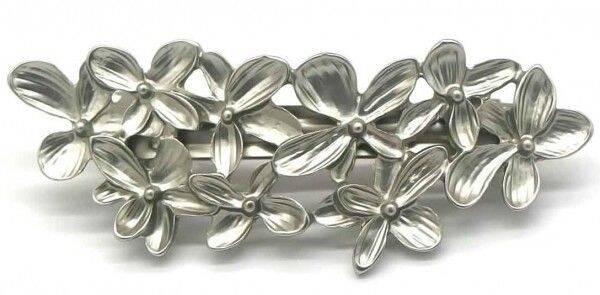 Hair clip metal flowers 7cm