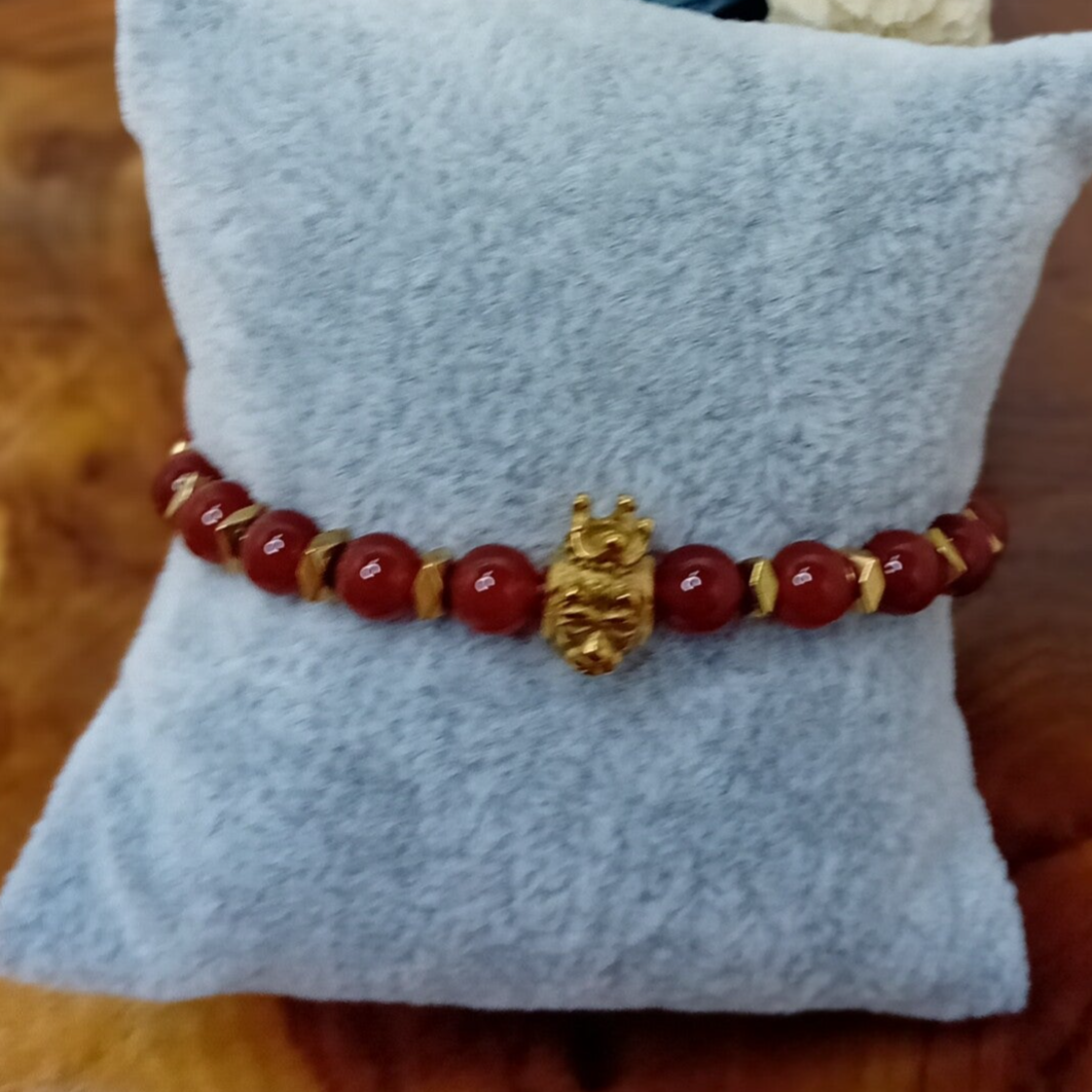 Agaat armband 6mm premium met edelmetaal