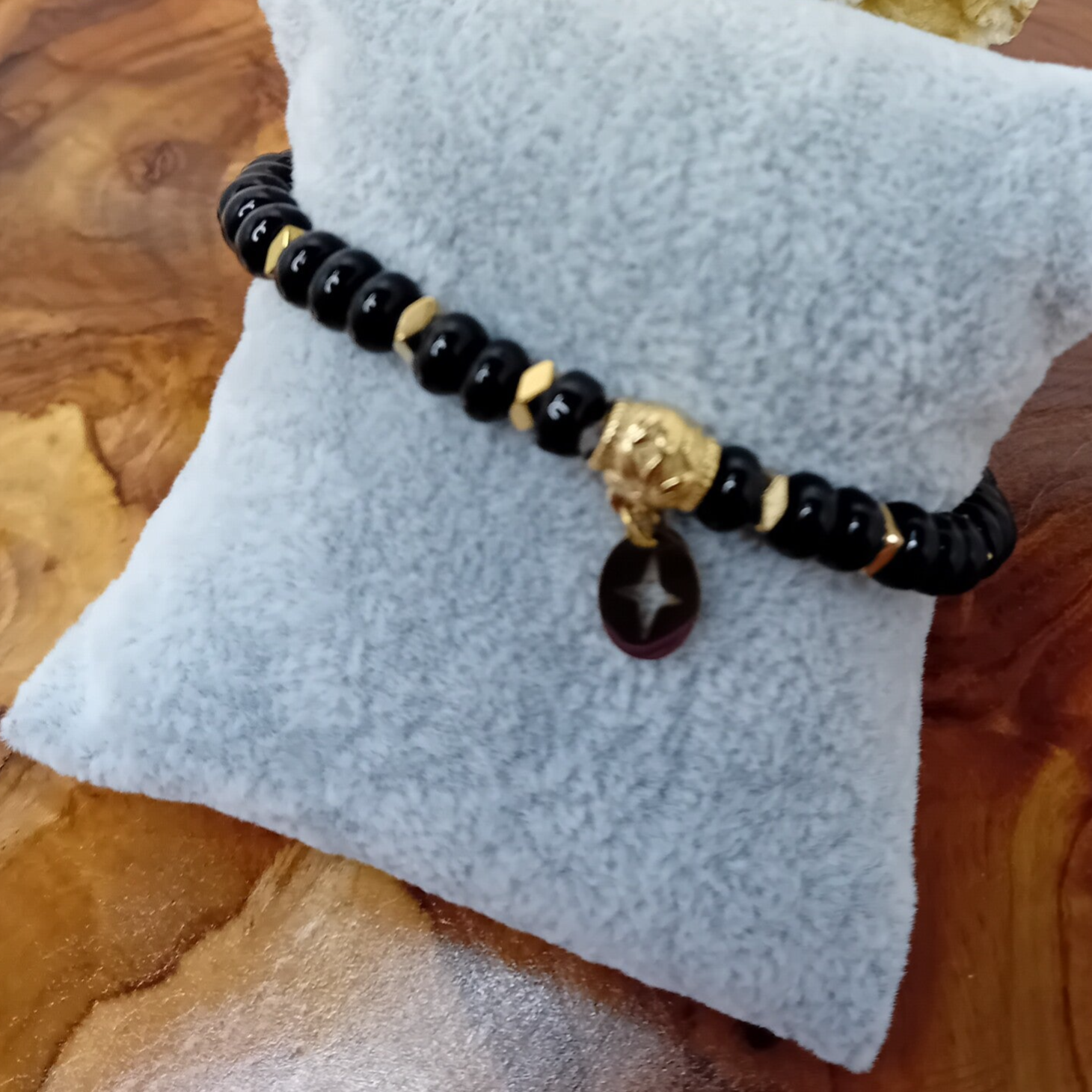 Onyx armband 6mm premium met edemetaal