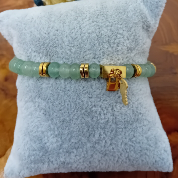 Aventurijn armband 6 mm premium met edelmetaal