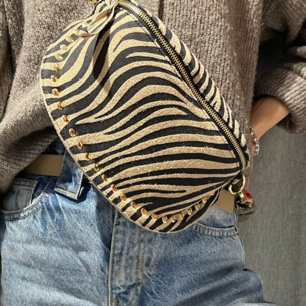 Z&Z Zebra funny tas (suede leder)