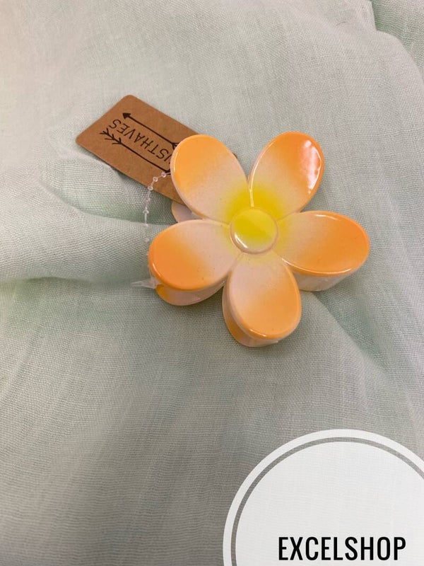 Haarclip margriet oranje