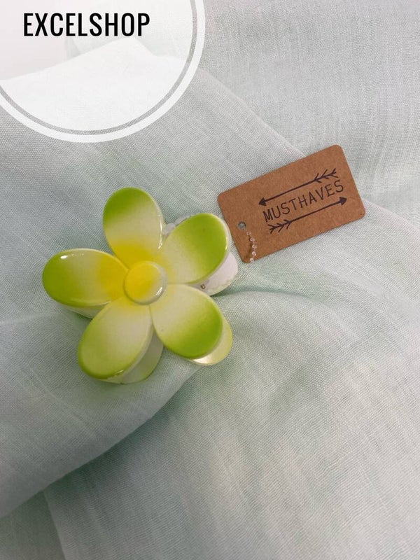 Haarclip margriet licht groen